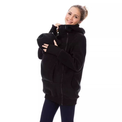 Women's carrier jacket made of cozy fleece with an extended cut NOVAE