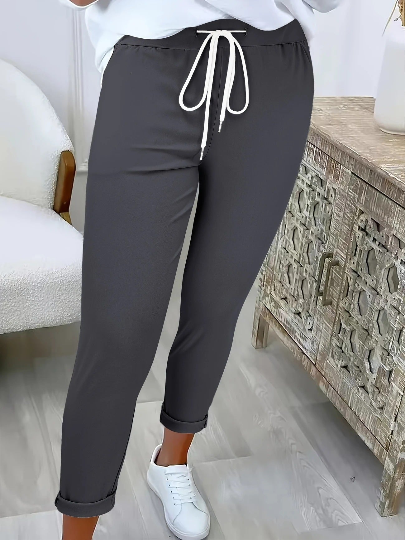 Women's Comfortable Leisure Trousers with Adjustable Drawstring and Casual Cut NOVAE