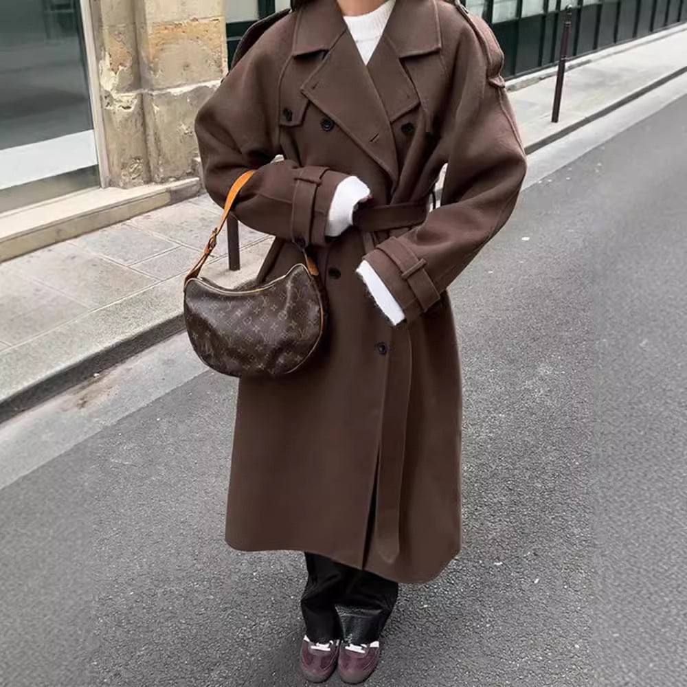 Women's Oversized Trench Coat in Soft Wool Blend NOVAE