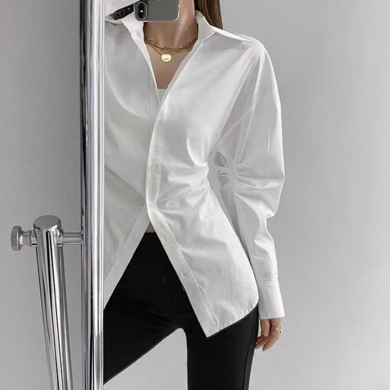 Women's Oversized Blouse with Modern Details NOVAE