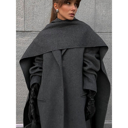 Women's Elegant Cape Coat made of high-quality wool blend NOVAE