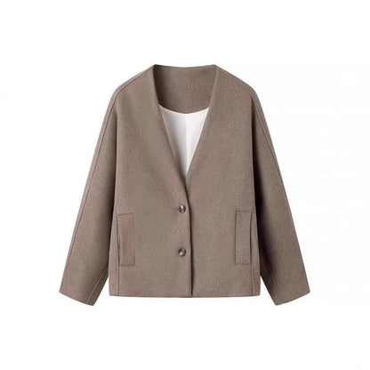 Women's modern oversized jacket with elegant button closure NOVAE