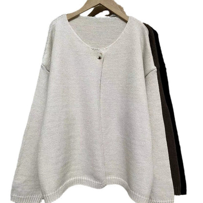 Women's oversized cardigan with soft textures and open fronts NOVAE