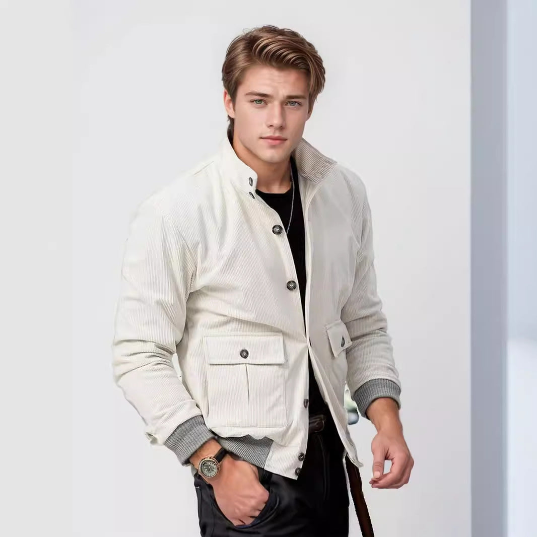 Men's modern corduroy jacket with practical pockets NOVAE