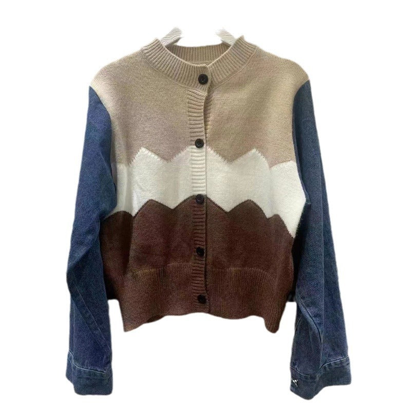 Women's trendy cardigan with modern color accents NOVAE