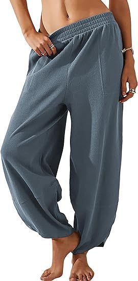 Women's wide-leg lounge trousers with elasticated waistband and pockets NOVAE