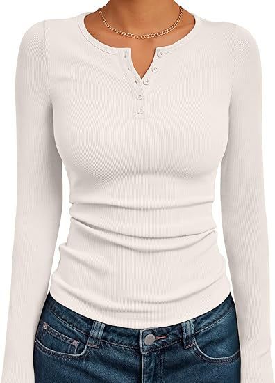 Women's fitted long-sleeved shirt with button placket and ribbed texture NOVAE