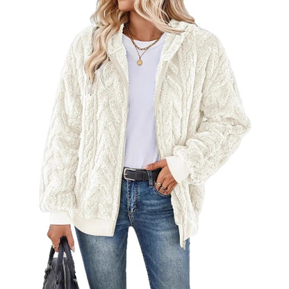 Women's textured fleece jacket NOVAE