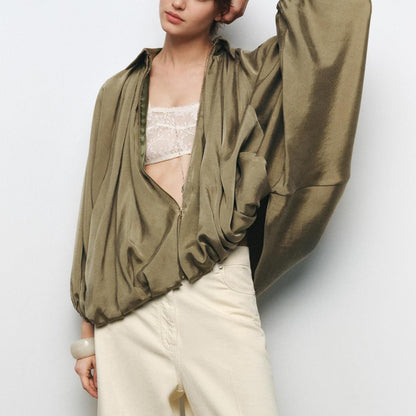 Women's lightweight oversized silk jacket NOVAE