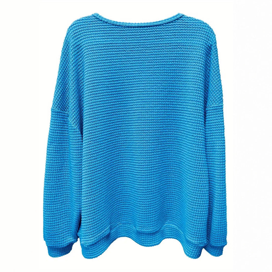 Women's casual knit sweater with a loose fit and elasticated cuffs NOVAE