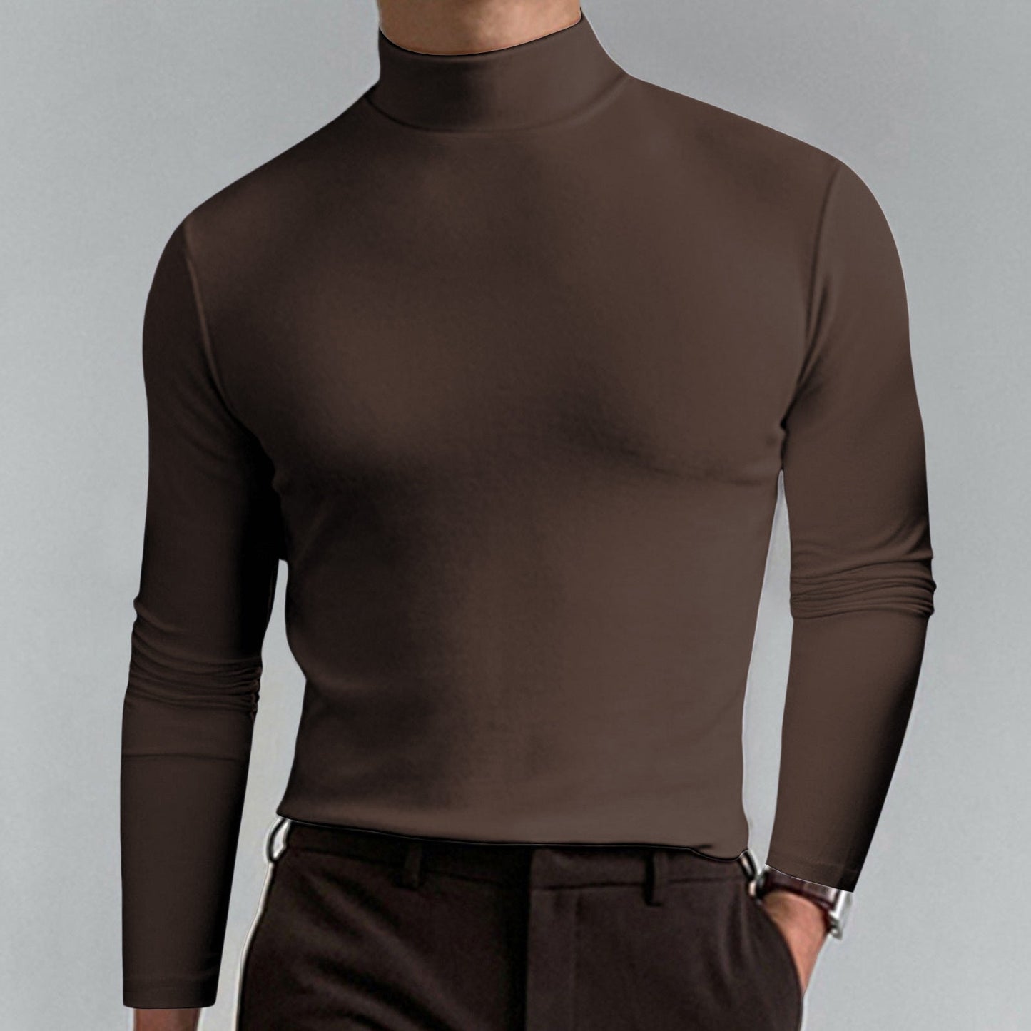 Men's high-quality roll-neck sweater made from a fine cotton blend NOVAE