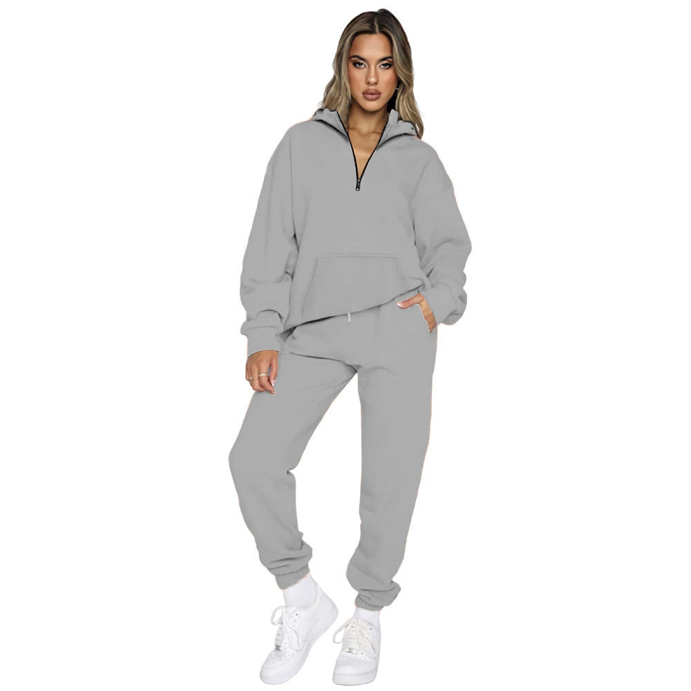 Women's comfortable tracksuit with modern zipper and practical pockets NOVAE