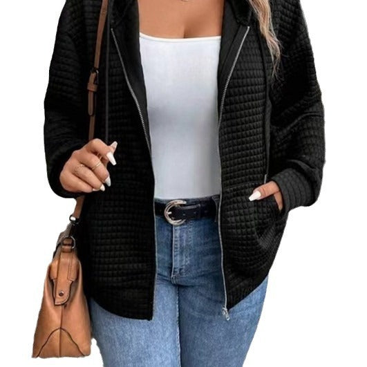 Women's lined zip jacket with kangaroo pocket NOVAE