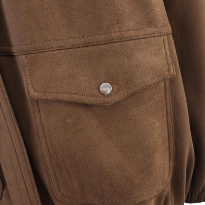 Women's casual faux leather jacket in an oversized cut with practical pockets NOVAE