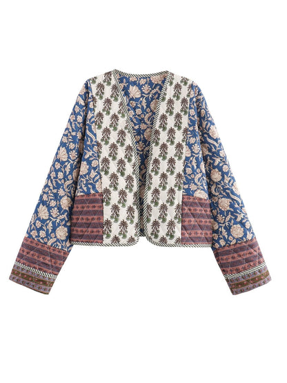 Women's patchwork jacket with floral patterns and a wide cut NOVAE
