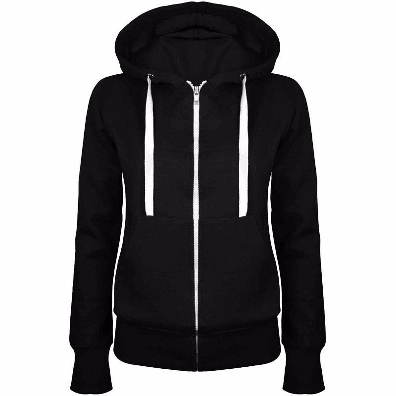 Women's sporty hooded jacket with practical pockets and zipper NOVAE