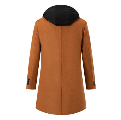 Men's elegant transitional coat with detachable hood NOVAE