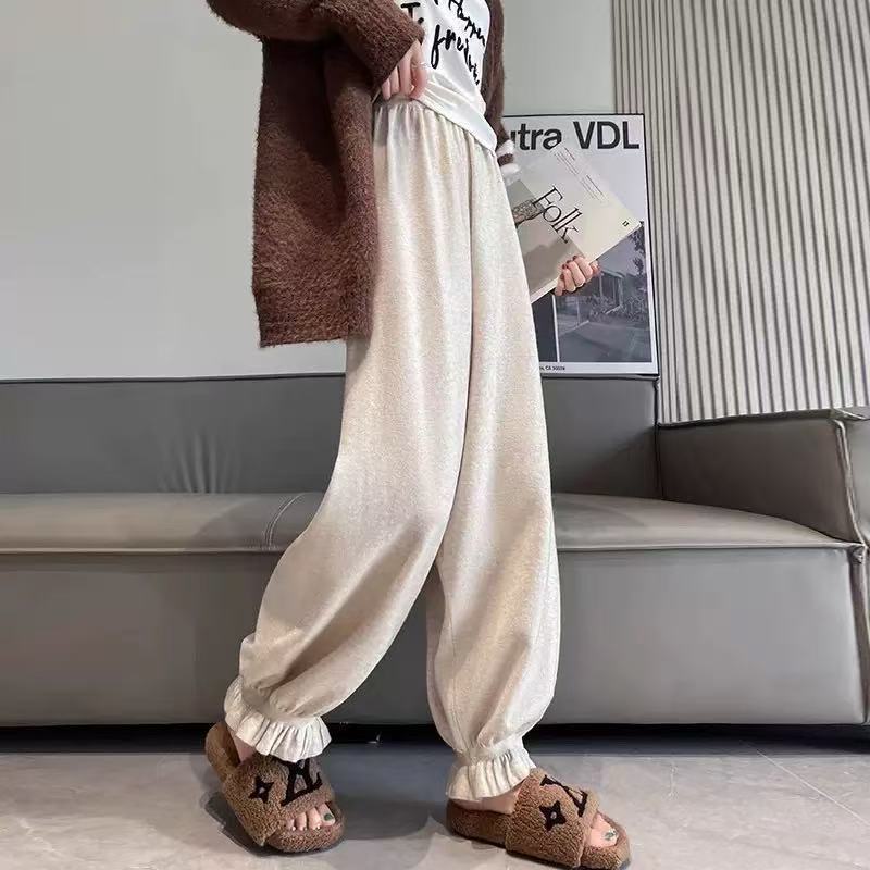 Women's comfortable palazzo pants made of shiny material NOVAE