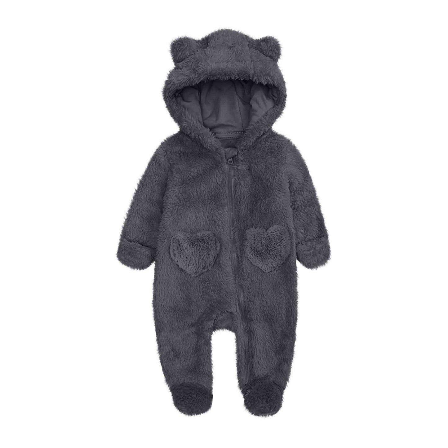 Unisex fleece overall with hood and heart eyes NOVAE