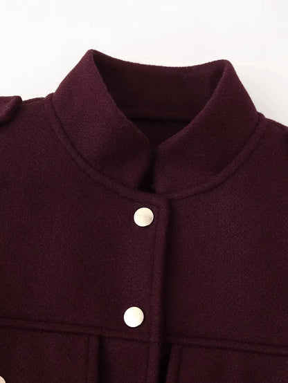 Women's short military jacket with pockets and decorative buttons NOVAE