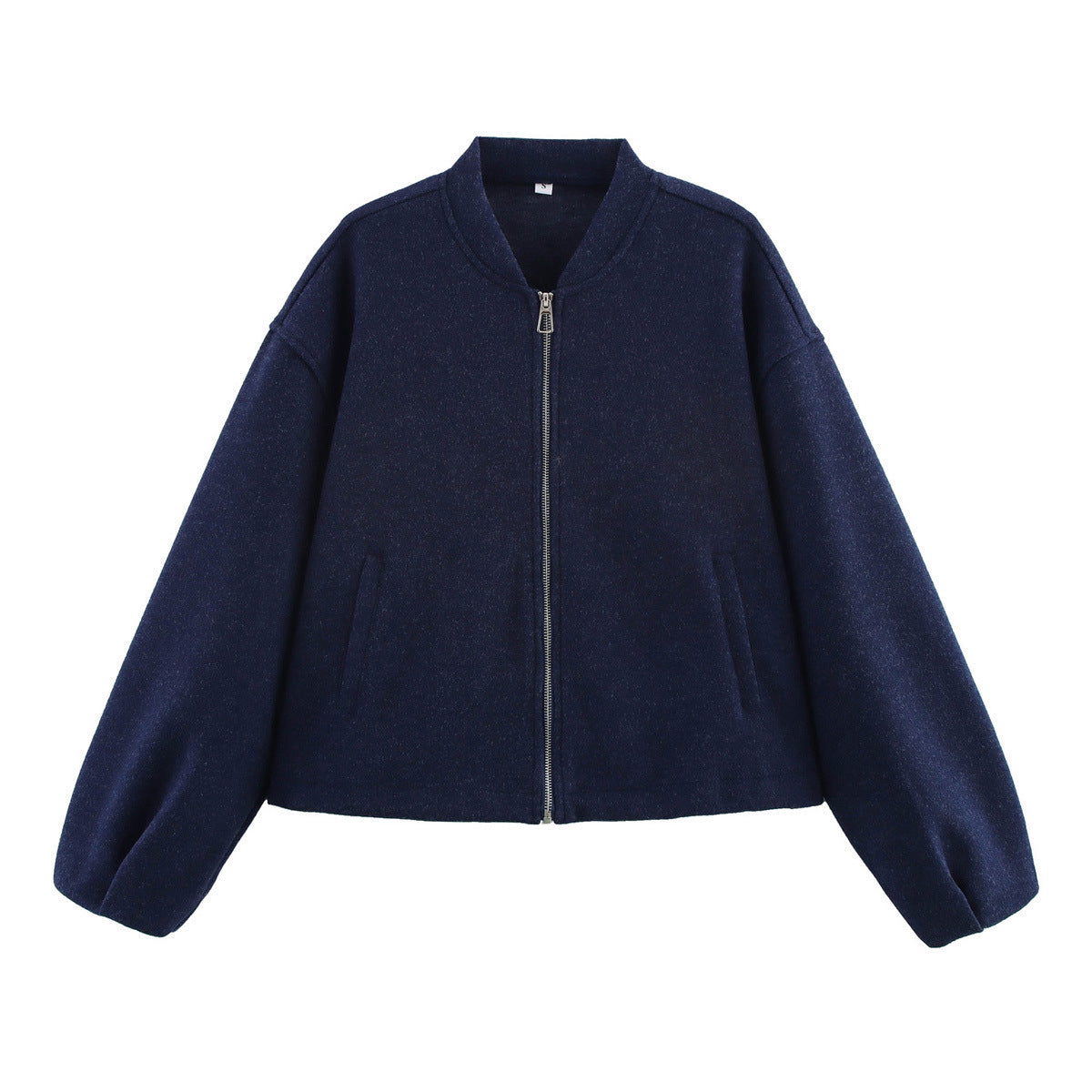 Women's casual transitional jacket with stand-up collar and asymmetrical cut NOVAE