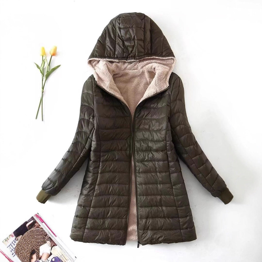 Women's quilted winter jacket with hood and cozy lining NOVAE