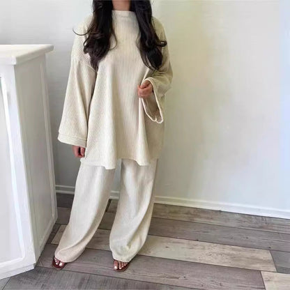 Women's Comfortable and Stylish Ribbed Knit Lounge Set NOVAE