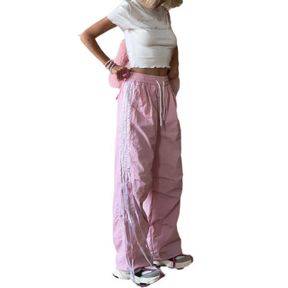 Women's casual utility trousers with adjustable waistband and practical side pockets NOVAE