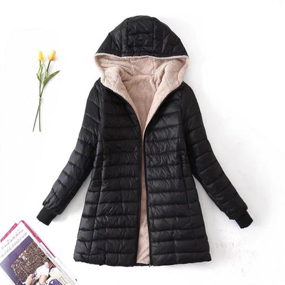 Women's quilted winter jacket with hood and cozy lining NOVAE