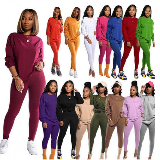 Women's Long Sleeve Pajama Set with Elastic Pants NOVAE