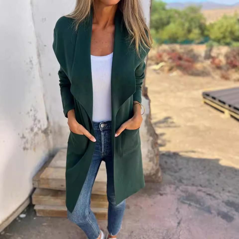 Women's oversized wrap jacket with structured design and elegant details NOVAE