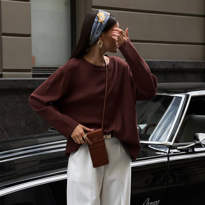 Women's casual loose-fitting sweater and elegant trousers NOVAE