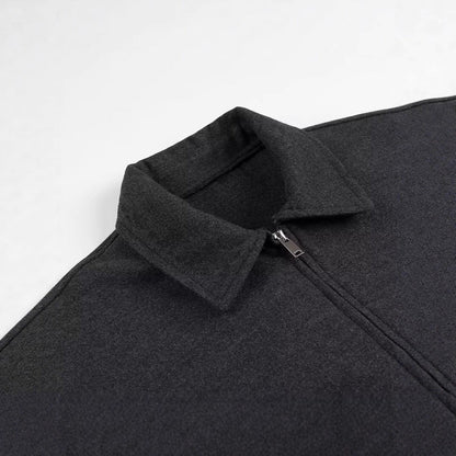 Women's casual cropped jacket with practical pockets and modern zipper NOVAE