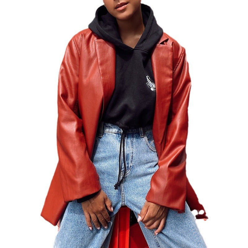 Women's elegant and stylish faux leather jacket NOVAE