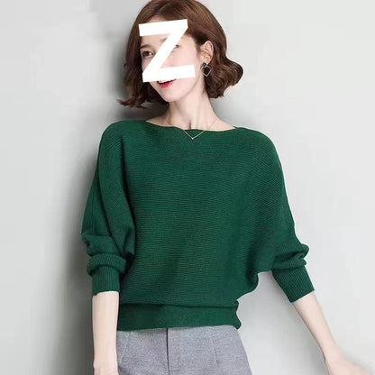 Women's oversized knit sweater with sophisticated rib design and wide cut NOVAE