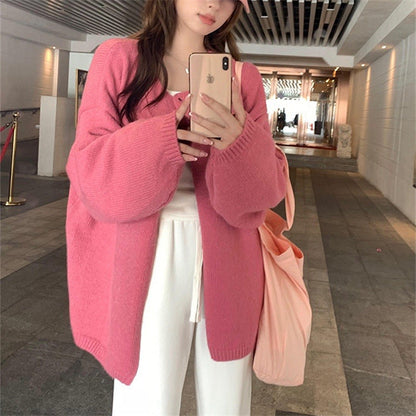 Women's oversized cardigan with soft textures and open fronts NOVAE