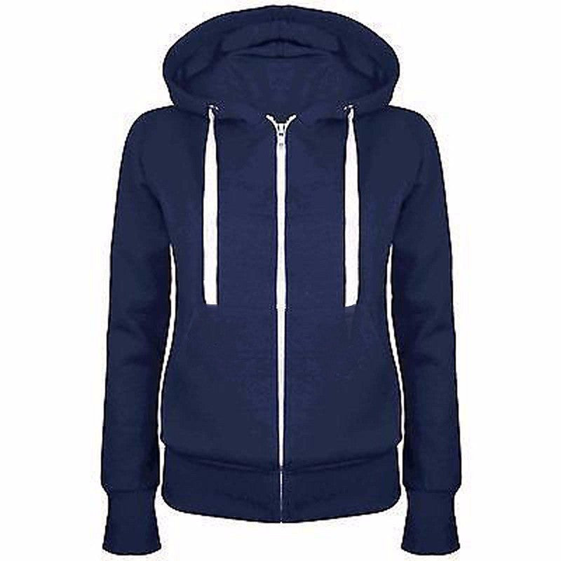 Women's sporty hooded jacket with practical pockets and zipper NOVAE
