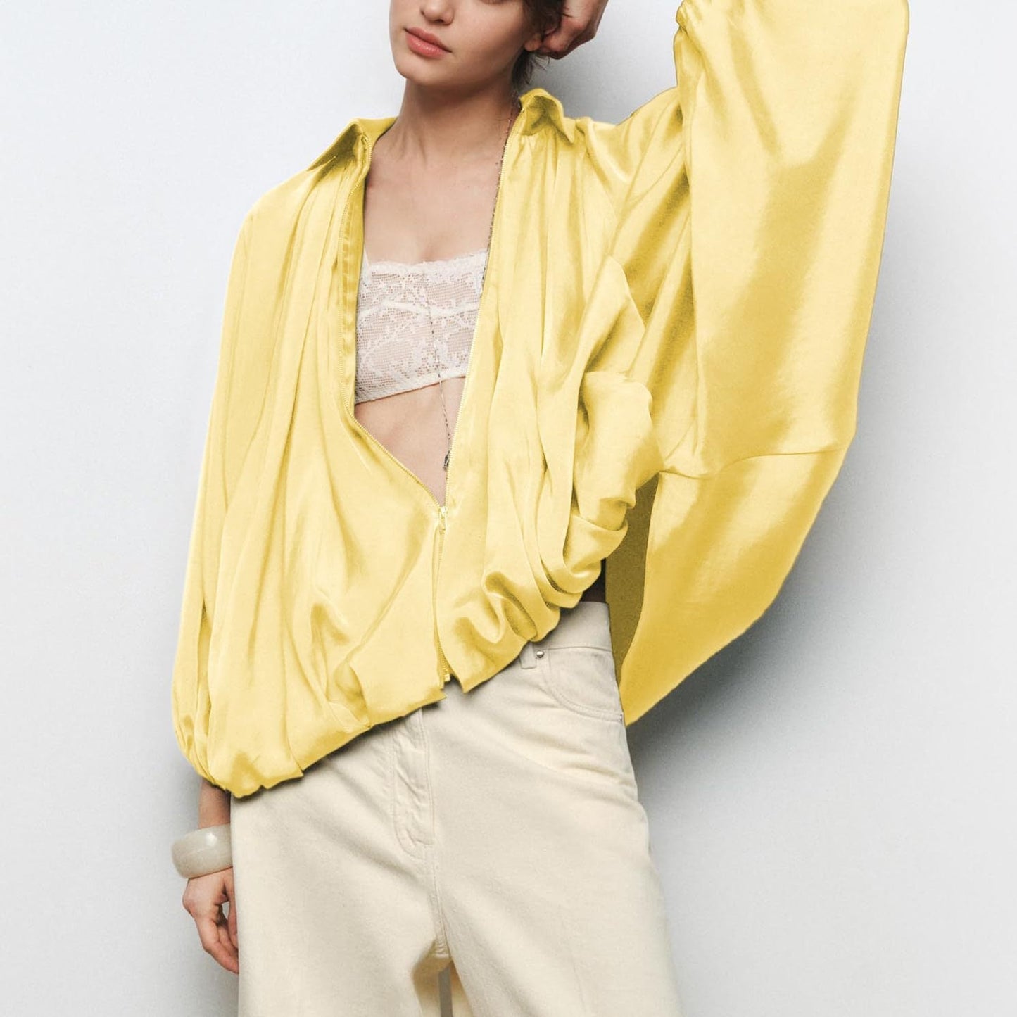 Women's lightweight oversized silk jacket NOVAE