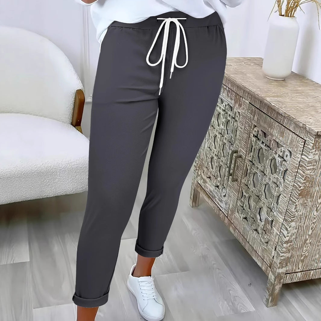 Women's Comfortable Leisure Trousers with Adjustable Drawstring and Casual Cut NOVAE