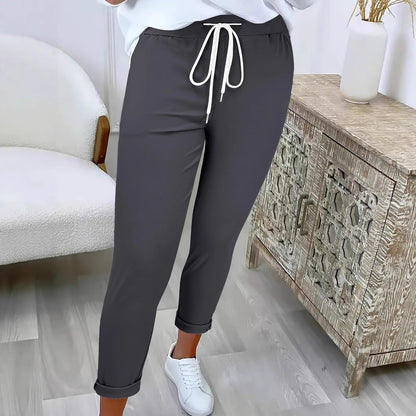 Women's Comfortable Leisure Trousers with Adjustable Drawstring and Casual Cut NOVAE