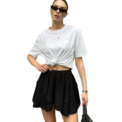 Women's fashionable cropped leather jacket NOVAE