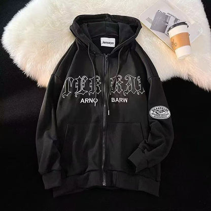 Women's hoodie with fashionable lettering and practical pockets NOVAE