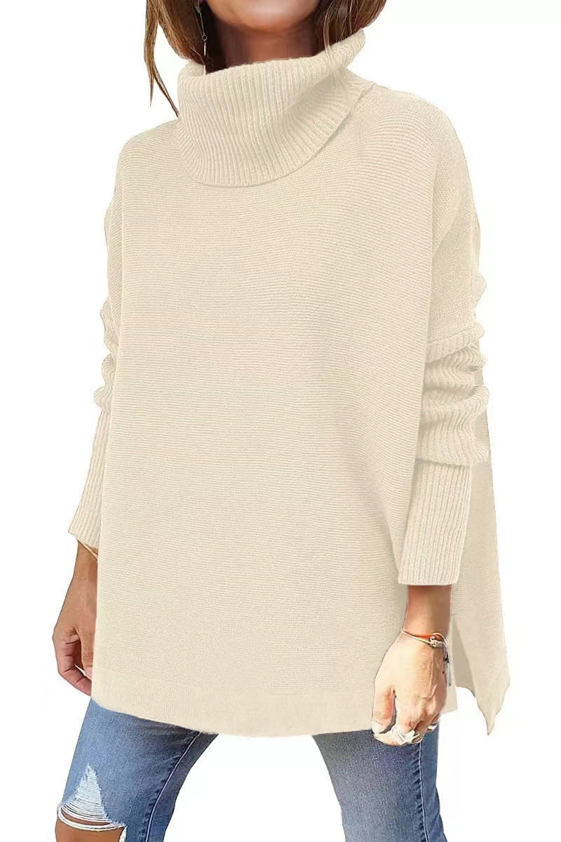 Women's Oversized Textured Turtleneck Sweater NOVAE