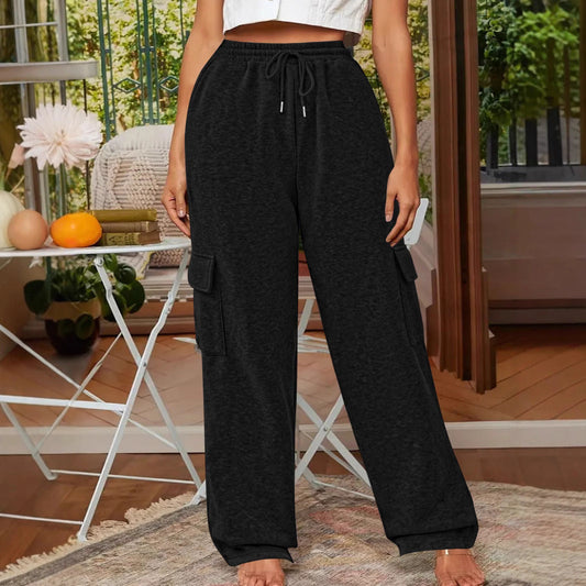 Women's cargo trousers with elasticated waistband and practical side pockets NOVAE