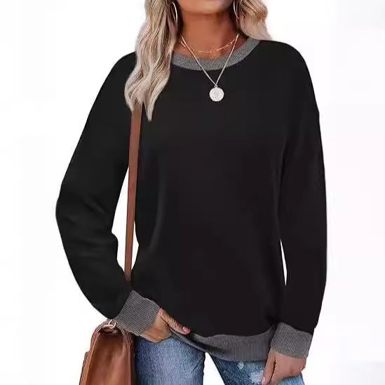 Women's comfortable sweatshirt with raglan sleeves and decorative collar NOVAE