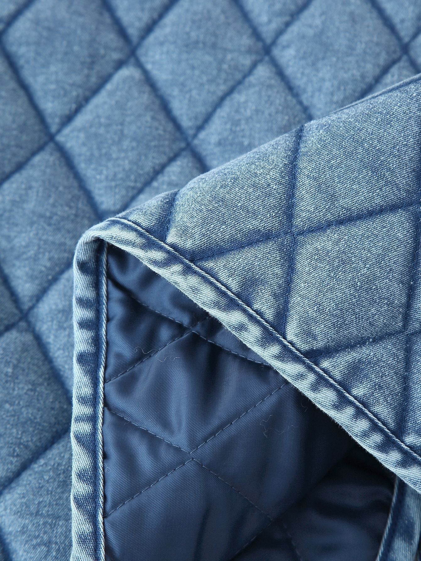 Women's quilted denim jacket with ruffle details and tie closure NOVAE