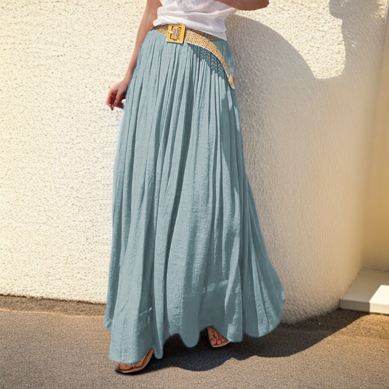 Women's maxi skirt with flowing cut and elastic waistband NOVAE