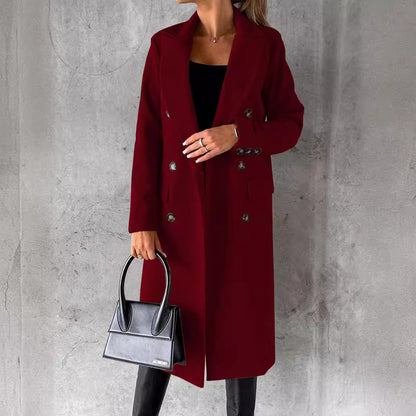 Women's elegant and timeless trench coat with double button placket and practical pockets NOVAE
