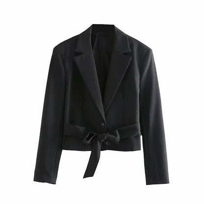 Women's fashionable short jacket with an elegant cut and practical details NOVAE