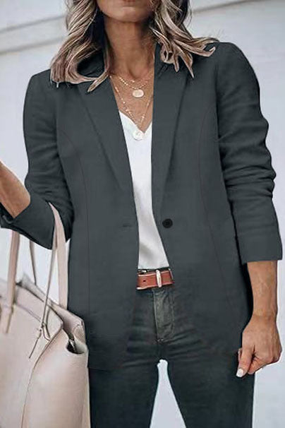 Women's elegant blazer jacket with a tailored cut and discreet pockets NOVAE